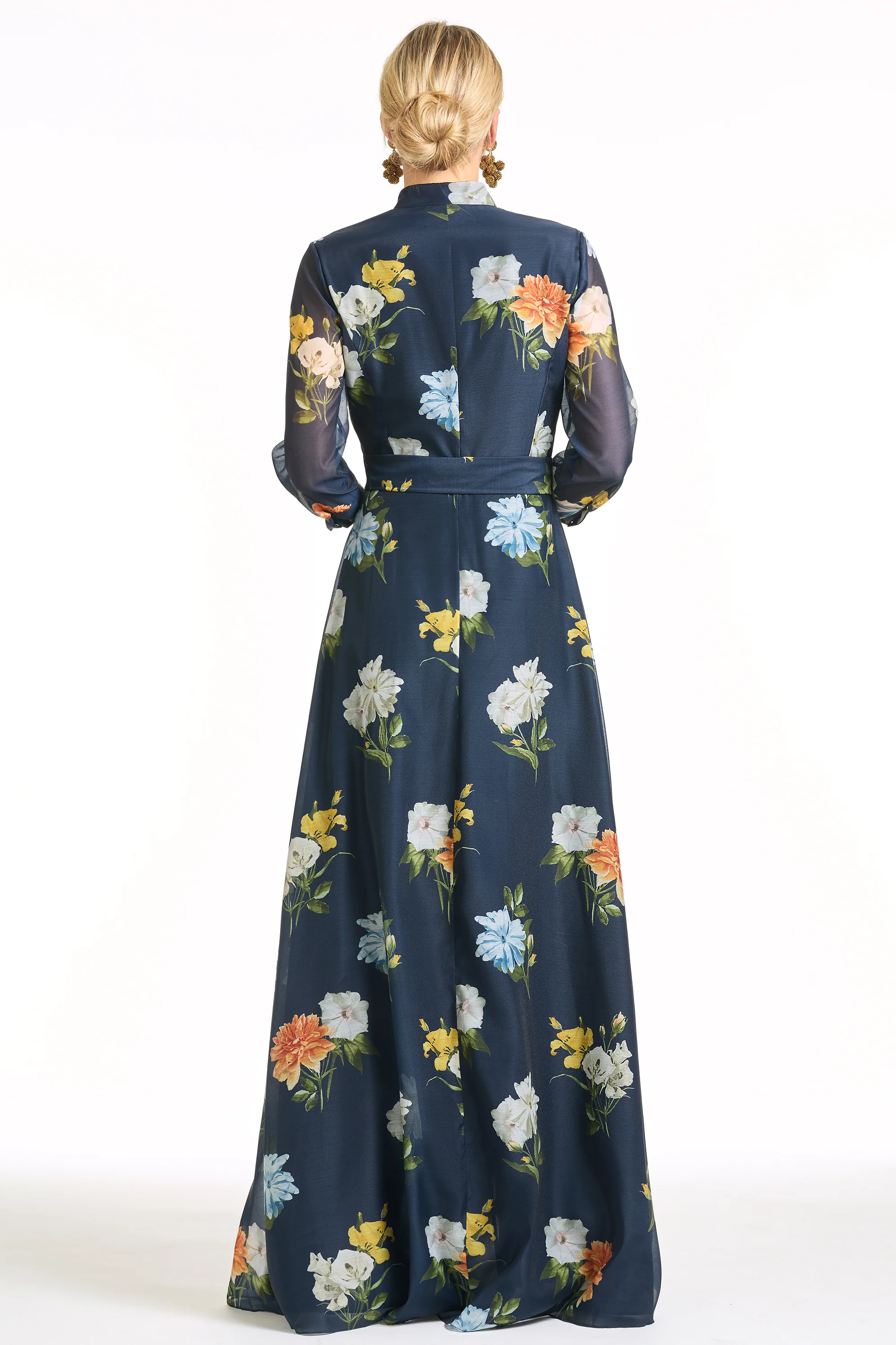 EMBELLISHED ADDISON GOWN - NAVY WILDLFOWERS - Image 5