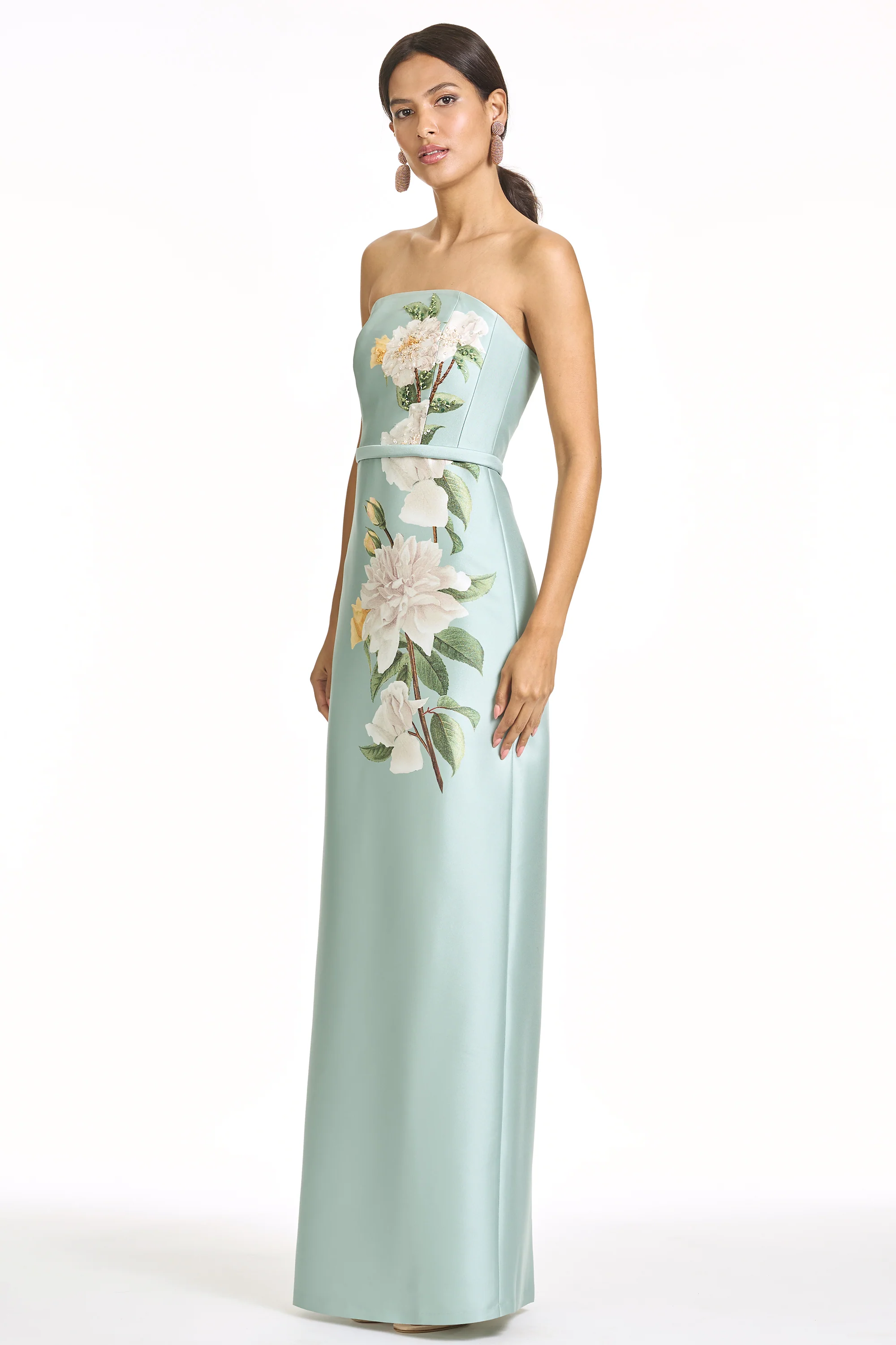 EMBELLISHED SOPHIA GOWN - CELADON FLORAL - Image 4
