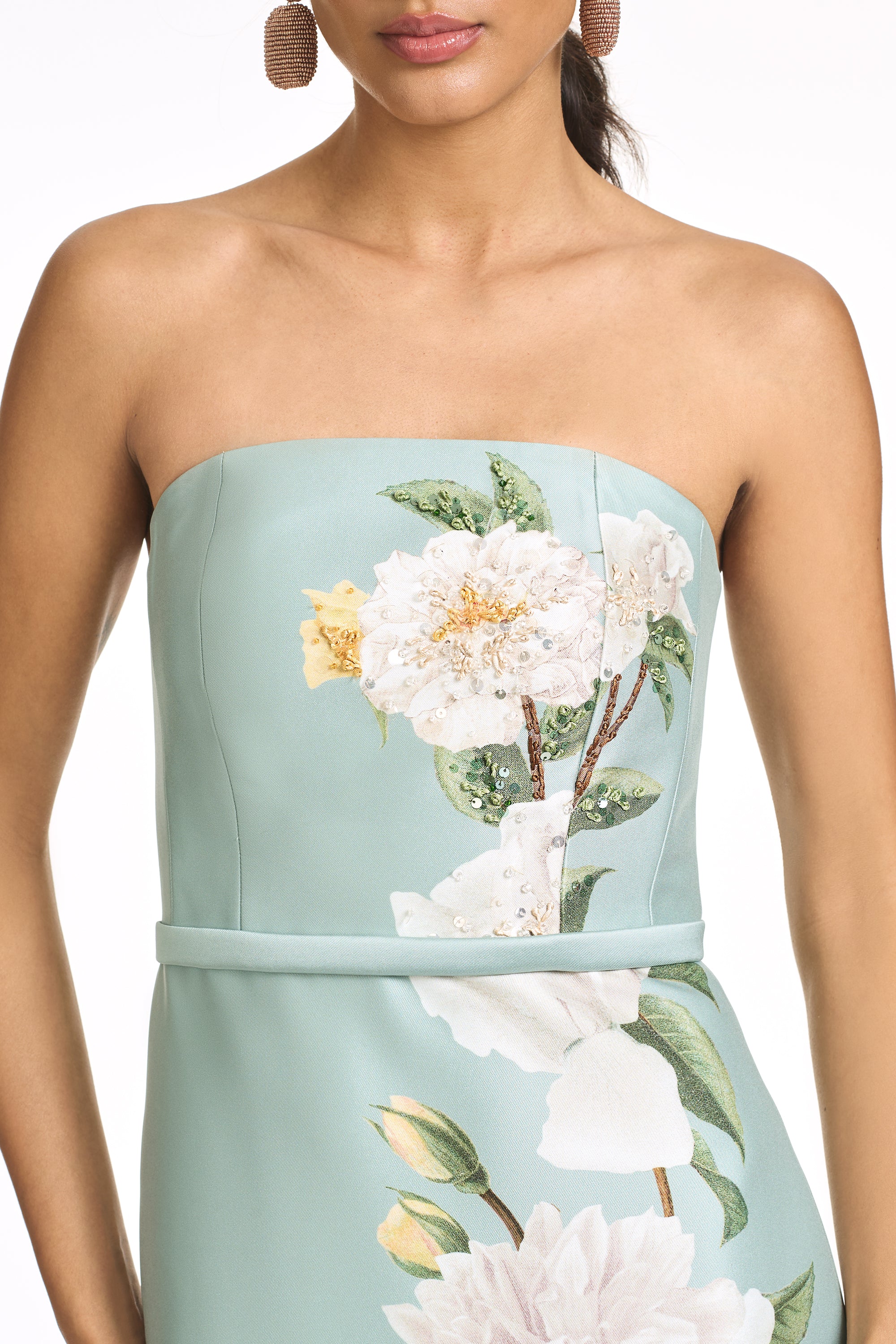 EMBELLISHED SOPHIA GOWN - CELADON FLORAL - Image 6